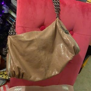 Betsy Johnson tan leather handbag EUC no flaws